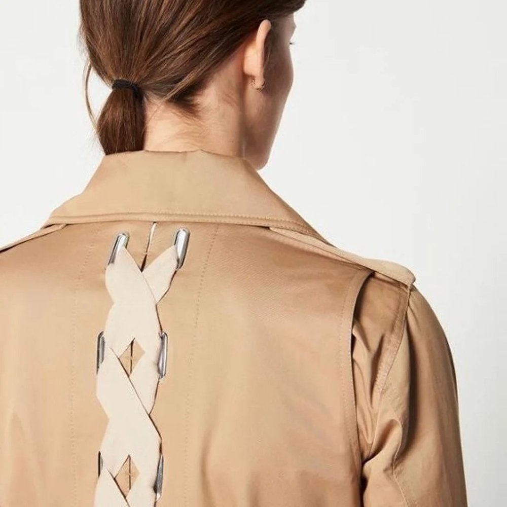 Sandro Gabriela Trench Coat in Classic Tan - Picture 3 of 8